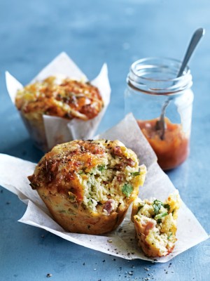 tomato relish ham and cheddar muffins